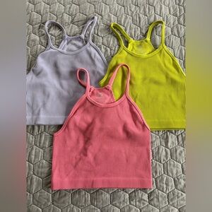 Set of Three Ribbed Tank Tops